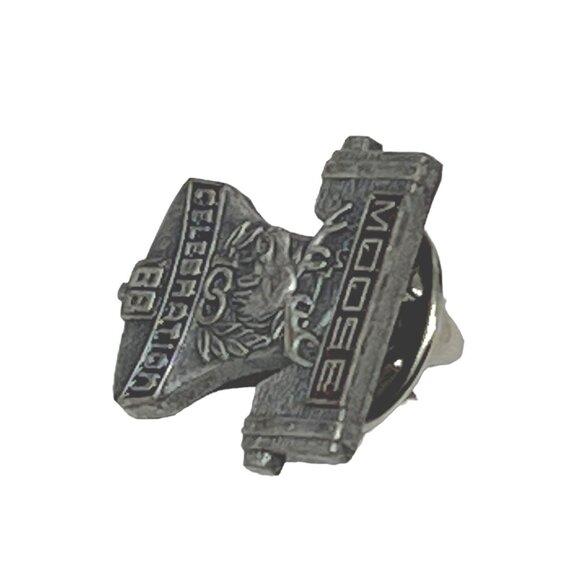 Vintage Moose Pin 100th Year‎ Celebration Anniversary Silver Tone 1988 Lapel Pin - Picture 5 of 6